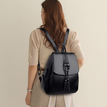 大容量真皮雙肩後背包女 軟皮真皮雙肩包2023新款旅行包時尚高級感大容量百搭女士背包書包