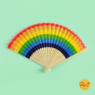 PAR.T ｜ 六彩虹竹骨摺扇