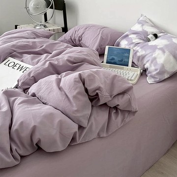 秋天的葡萄系列 純色全棉床包四件套