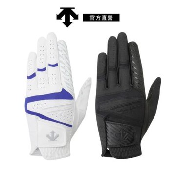 【DESCENTE】GOLF 迪桑特 男士 360度抓握高爾夫球左手手套 (白色/黑色)