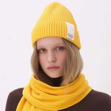 Ruslan Baginskiy Logo標籤反摺毛帽 橘黃