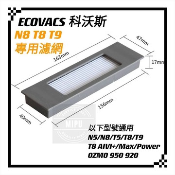 [現貨]適用 ECOVACS 科沃斯 N8 T8 T5 N5 N9 N9+ X1 T10 DEEBOT 耗材 配件 濾網