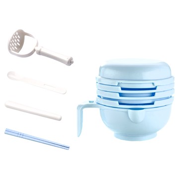 JAR嚴選 副食品研磨碗  天藍色  9件組  1個