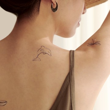 英國PAPERSELF 筆下動物Animal lines 紋身貼紙