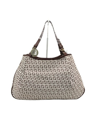 fendi 棕色 Zucchino Tote 老花帆布手提包 肩背包 托特包
