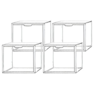 mohe 木暉居家 全透明防塵潮玩公仔包包收納盒 1kg  31 x 25 x 18cm  4個