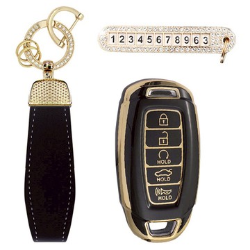 Cartem Edge Line 全包覆智慧鑰匙保護殼套組 現代 H07  黑金色