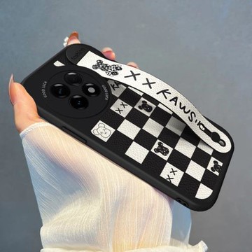 適用一加15手機殼腕帶暴力熊1加13格子新款11/12保護套情侶ACE3/2V創意ACE5/6Pro競速版帶支架男女防摔硅膠軟