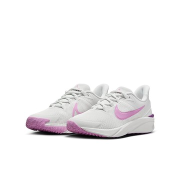 NIKE 慢跑鞋 女鞋 大童 運動鞋 緩震 STAR RUNNER 4 NN GS 白粉紫 DX7615-103