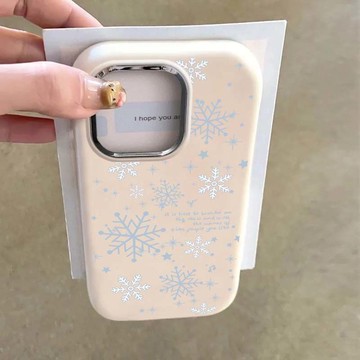 免運+隔日🚚ip手機殼/冬季藍白雪花/適用於蘋果17promax 16Pro 15plus 14 13 12 11防摔