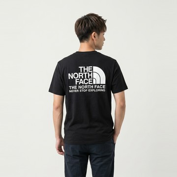 The North Face 印刷Logo圖案短袖T恤-黑色