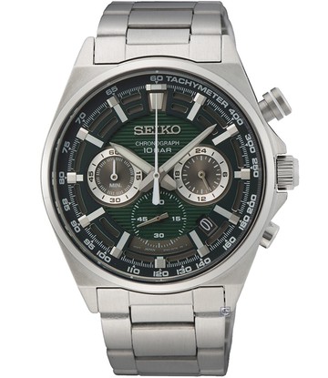 SEIKO 精工錶 CS 競速賽車三眼計時腕錶 8T63-00T0G(SSB405P1)-41mm-綠面鋼帶【刷卡回饋 分期0利率】【APP下單點數13倍送】