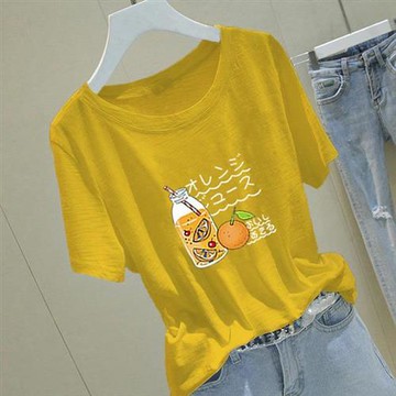 【韓國K.W.】現貨幸福光影人氣有機竹節棉睡衣居家服(V領上衣 棉上衣 短T恤 )