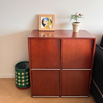 免運速發開發票 中古實木斗柜家用雜物柜客廳靠墻落地翻門儲物柜復古收納柜雜志柜