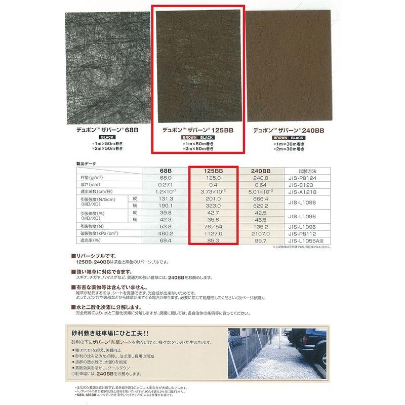 デュポン 防草シート ザバーン 125BB 1×50m