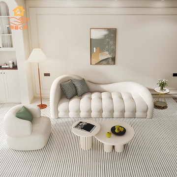 網紅奶油風沙發家用小戶型云朵雙人布藝沙發酒店美容院接待小沙發