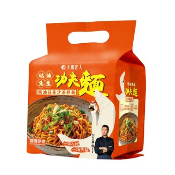 鵝油先生功夫麵 鵝油蒜香沙茶拌麵110g*3入
