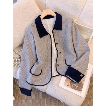 正品哥家新款2025秋冬小香風襯衫翻領法式復古休閑短款外套上衣女