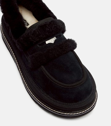 Sacai x UGG suede and shearling penny loafers