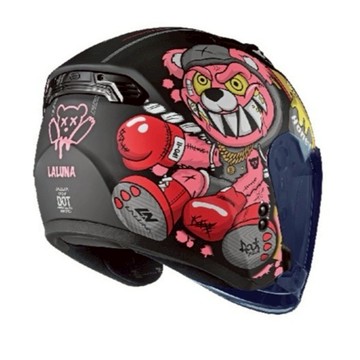 LALUNA 安全帽 IPO-2 暴力熊 消光黑曜紅 半罩 3/4罩 通風 內藏墨鏡 雙層鏡 磁吸扣設計