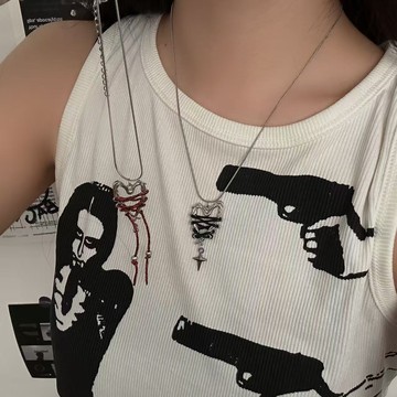 【台灣公司 可打統編】免運 朋克黑繩纏繞愛心十字星星蛇骨項鏈復古y2k小眾百搭個性鎖骨鏈ins 可開發票 全館五折 工廠現貨直銷 新品特價 z9211