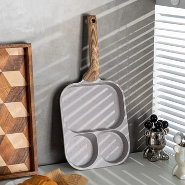 FON甄選三合一漢堡鍋不粘麥飯石早餐鍋平底鍋煎蛋鍋雞蛋專用煎鍋