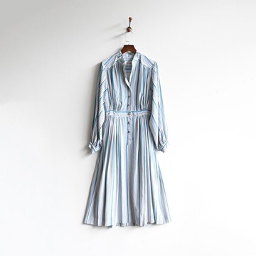 【蛋植物古著】清泉條紋印花古著洋裝