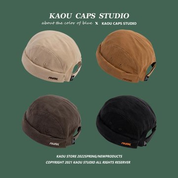 帽子男春秋復古潮牌地主帽情侶雅痞街頭個性無檐嘻哈寸頭瓜皮帽女