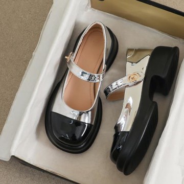 羊皮版~瑪麗珍女鞋2025新款夏季英倫風配裙子34碼樂福厚底小皮鞋