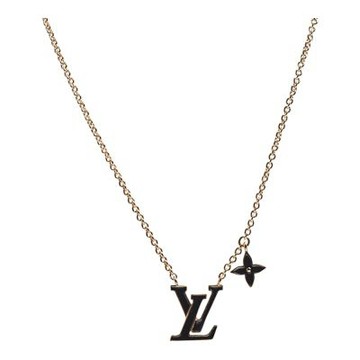 LV M04452 Iconic系列LV及Monogram琺瑯標誌頸鏈(黑/金)