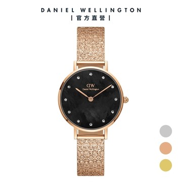 Daniel Wellington DW 手錶 Petite Lumine 28mm-星辰系列貝母盤麥穗鋼琴錶-星辰黑-三色任選 DW00100591