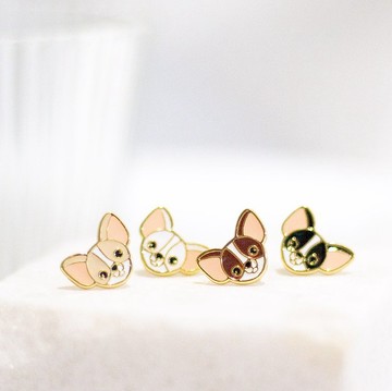 吉娃娃 Chihuahua  夾式 耳環 生日禮物 寵物飾品 狗狗 紙盒包裝