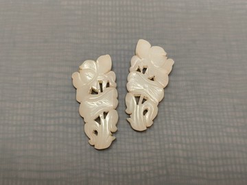 清代老和闐玉雕花 –  純古董SA-157