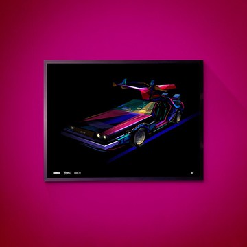Classic Cars-DeLorean-DMC12  /Art Print/掛畫/限量