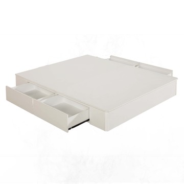 【文創集】奈吉亞白色5尺雙人雙邊開合四抽屜床底(不含床墊)-152x188x26cm免組