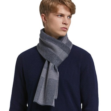 現貨+預購 羊毛圍巾針織披肩-拼色條紋提花中長款男女配件3色74bt14【獨家進口】【米蘭精品】