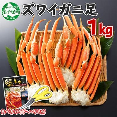 ふるさと納税 弟子屈町 ズワイガニ足 約1kg 2-3人前 蟹ハサミ・ガイド付 ボイル済み 北海道 弟子屈町 1523