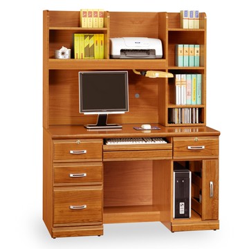 AHouse華達樟木色實木4.2尺電腦書桌 寬126cm 免組裝免運費