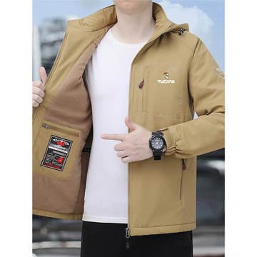 啄木鳥沖鋒衣外套男士夾克秋冬2025新款防風防水寬松潮流工裝上衣