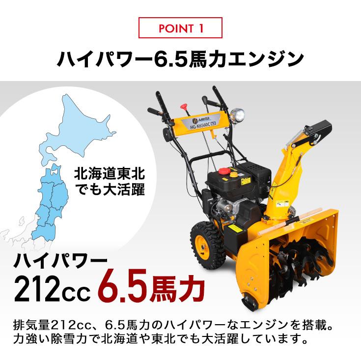 ＜即納 12月限定 直前割＞エンジン式除雪機（自走式）除雪幅56cm HG-K6560C