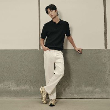 GIORDANO 韓國同款 男裝短袖Polo夏季新款復古扭花針織衫【雙色任選】