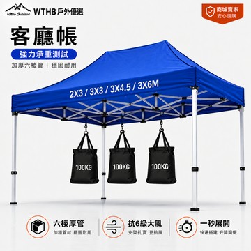 WTHB 六棱客廳帳 加厚大金鋼 防積水遮雨棚 伸缩棚 活動帳 停車棚 廣告棚展售棚 遮陽棚 炊事帳 戶外擺攤 防水帳篷