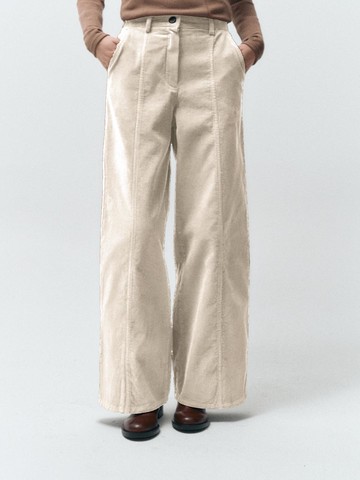 BASIC CORDUROY WIDE PANTS, CREAM