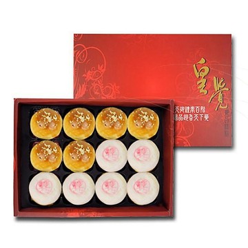 皇覺 中秋臻品系列-欣月蜜露12入禮盒3盒組(蛋黃酥+綠豆椪-葷)