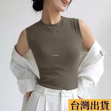 🌈台倉出庫🌈 無袖可外穿遮副乳上衣坎肩 內搭衣 小圓領基礎款打底百搭 吊帶背心 女內搭 無袖背心 背心女 內搭背心
