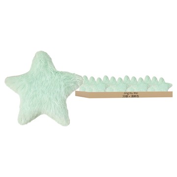 日系毛絨星星髮夾  淺綠色