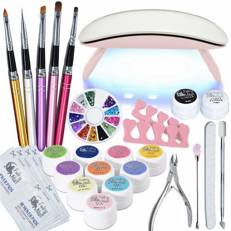 ジェルネイル キット Typem フェアリーネイル 6w Ledライト 10色カラージェル 本格ブラシ5本 初心者向け スターターキット 通販 Lineポイント最大0 5 Get Lineショッピング