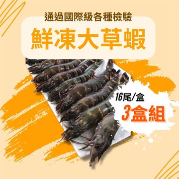【好神】鮮凍南洋大草蝦16尾(240g/盒)-10盒組