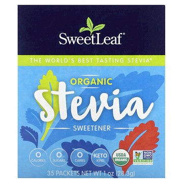 SweetLeaf Stevia, 有機甜葉菊甜味劑，35 包，1 盎司（28.3 克）