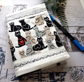 紅心貓咪刺繡手帳本畫圖本記事本
